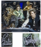 Carrie Fisher & Chewbaccas Peter Mayhew Signed 20 x 16 Photo From Star Wars -- With Steiner COA